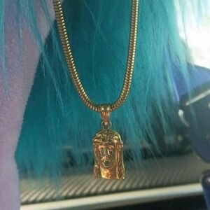 Gold Jesus Pendant Necklace